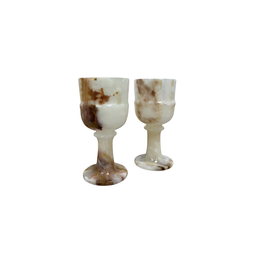 Found Onyx Wine Goblets