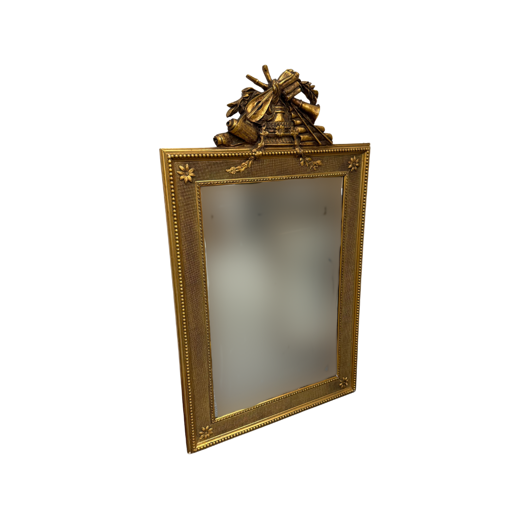 Found Continential Carved Wood Wall Mirror