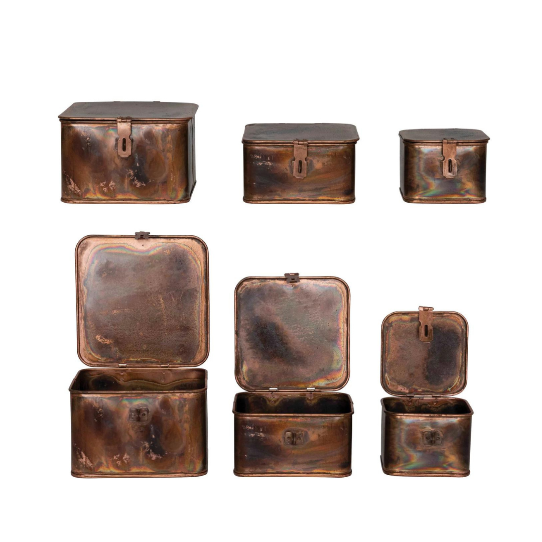 Burnt Copper Storage Boxes