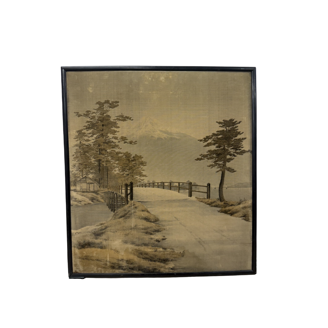 Found Mount Fuji on Lake Kawaguchi Velvet Tapestry Art