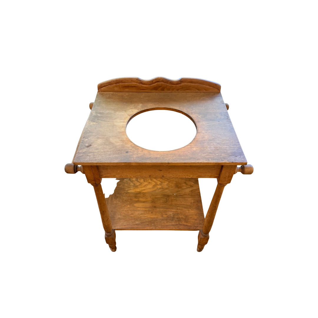 Found Pine Washstand with Towel Bars