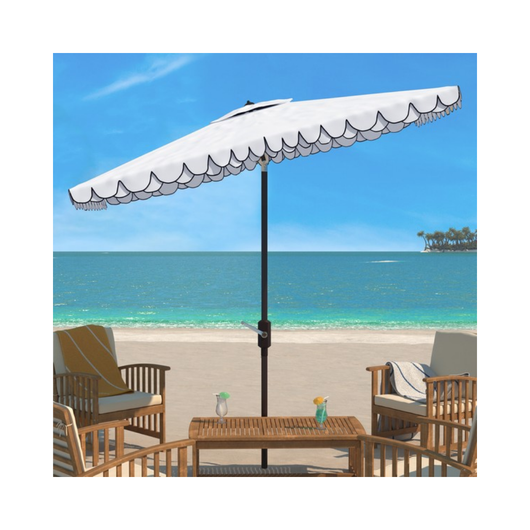Elegant Valance Outdoor Umbrella - 6.5 FT X 10 FT