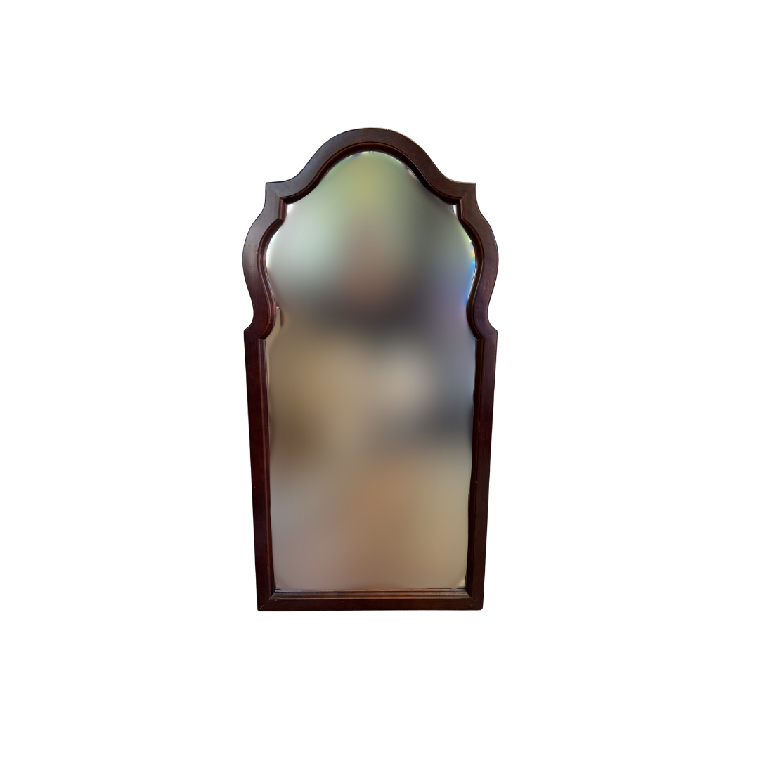 Found Mahogany Finish Scalloped Wall Mirror