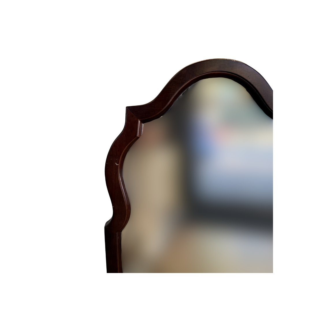 Found Mahogany Finish Scalloped Wall Mirror
