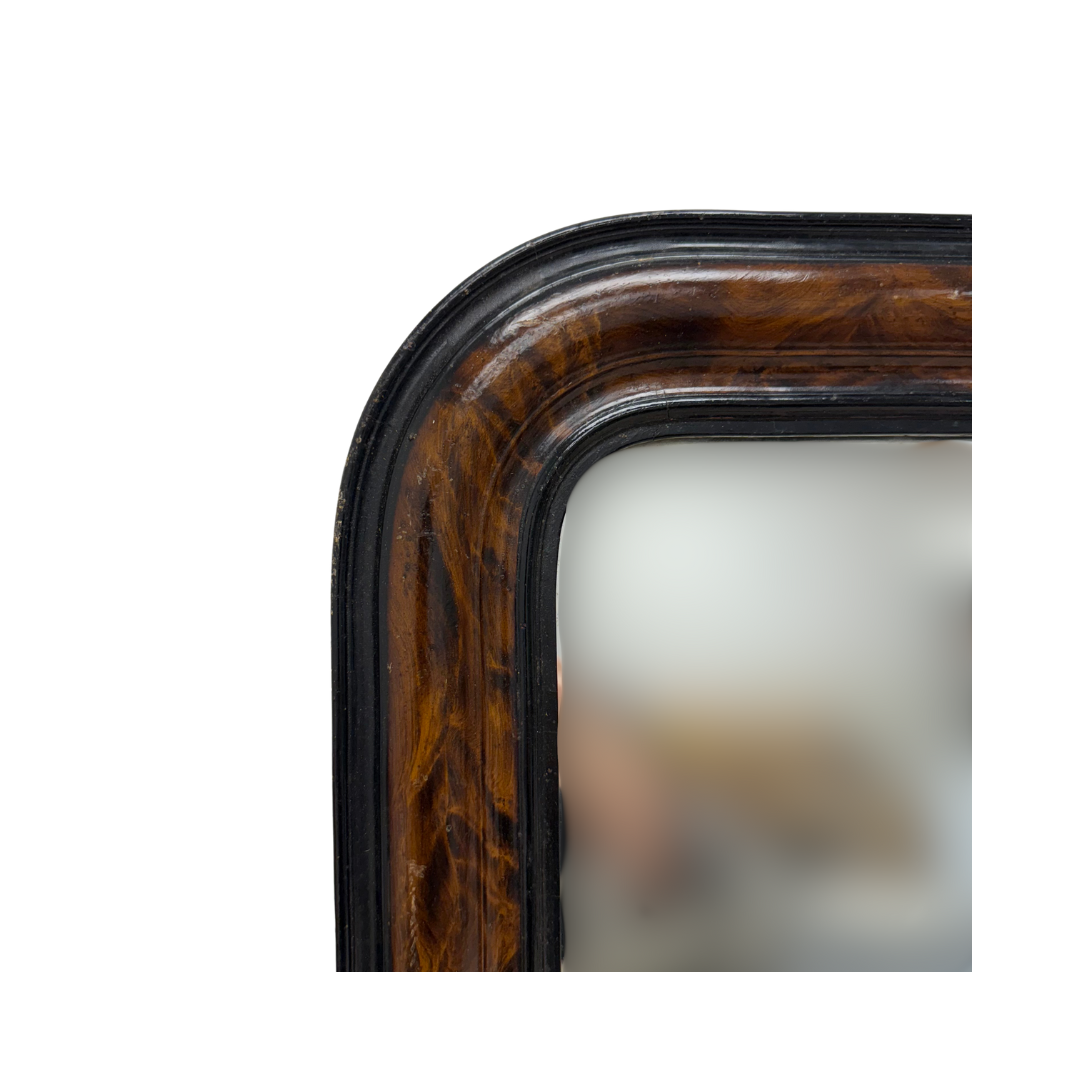 Found Two-Tone Wood Rounded Edge Mirror