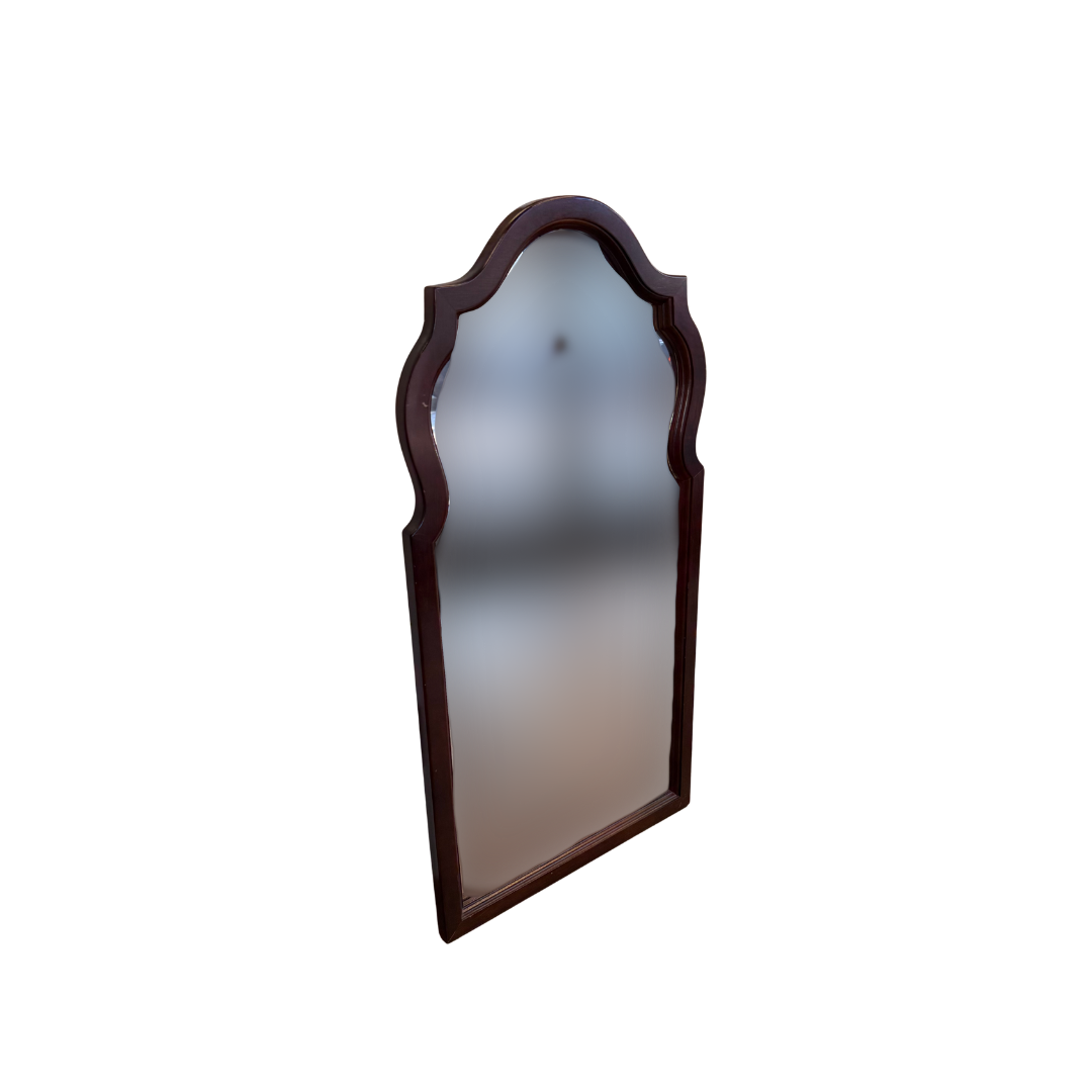 Found Mahogany Finish Scalloped Wall Mirror