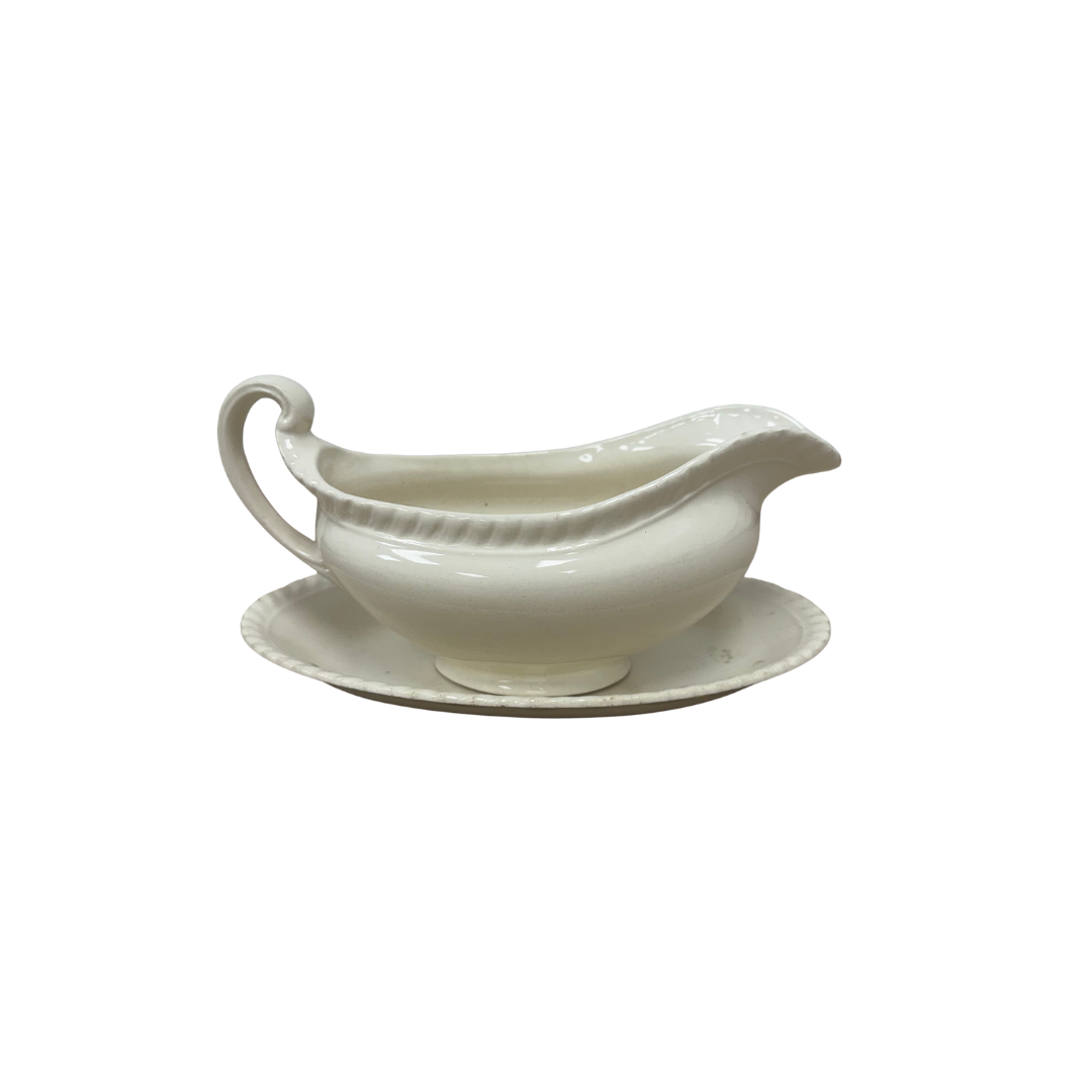 Found English Porcelain Gravy Boat and Saucer
