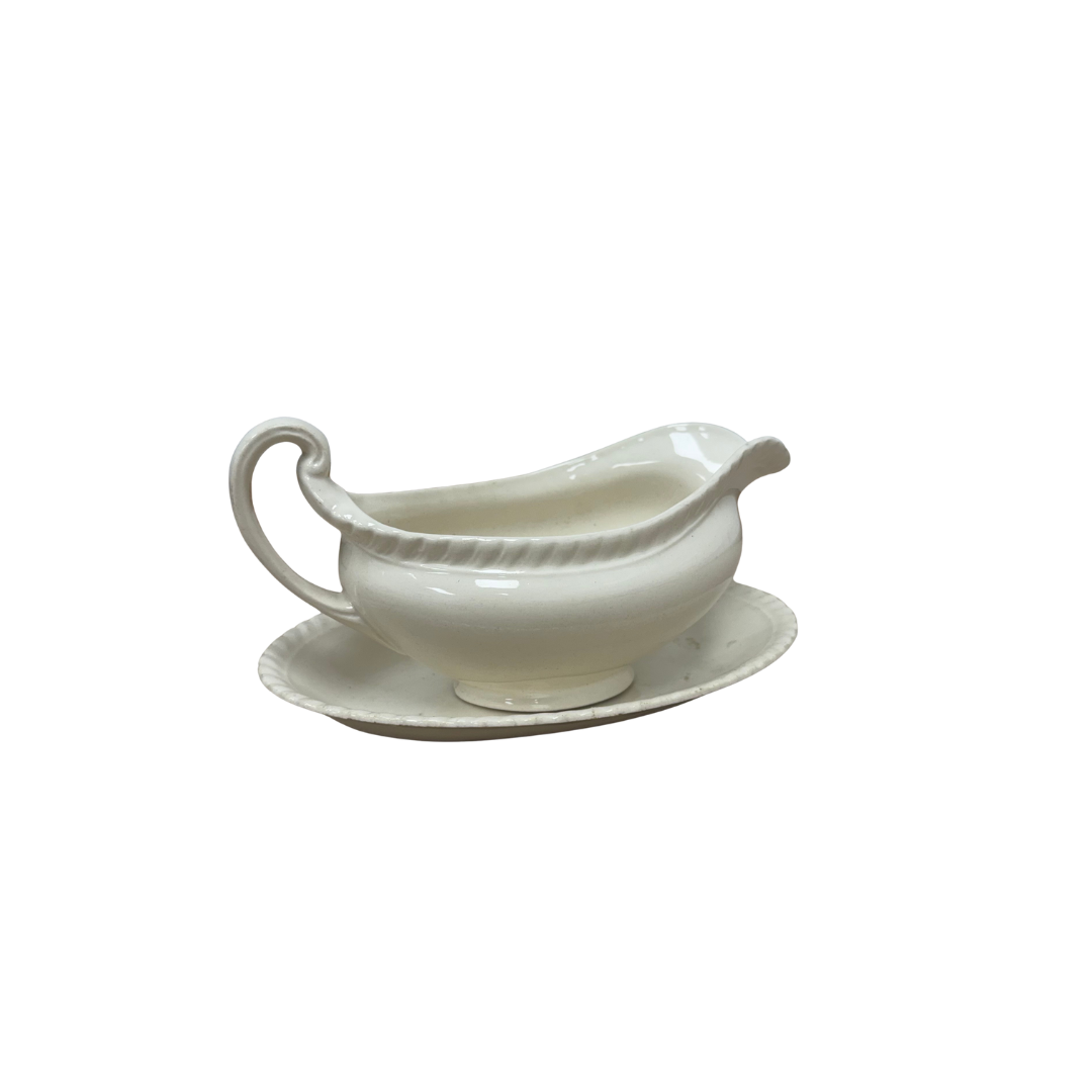 Found English Porcelain Gravy Boat and Saucer