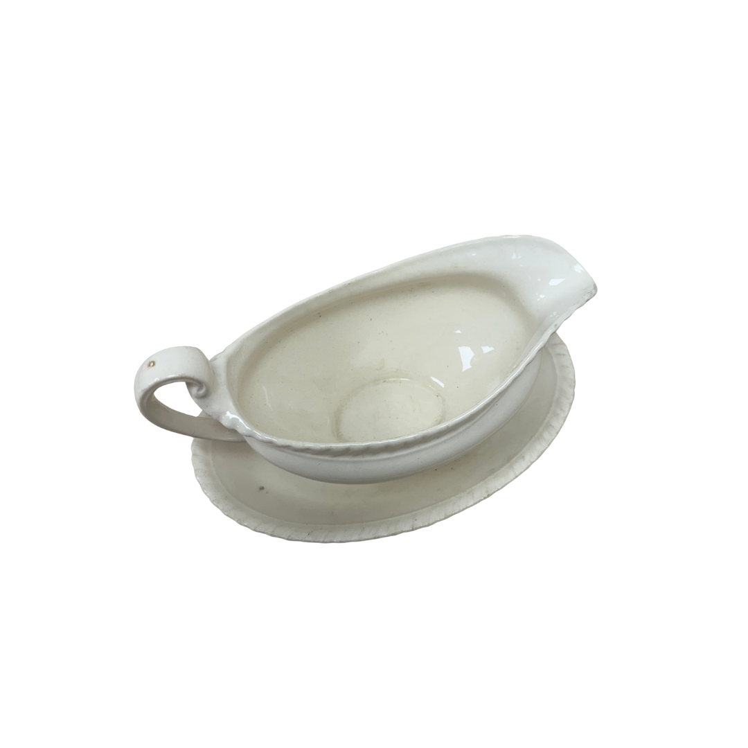 Found English Porcelain Gravy Boat and Saucer