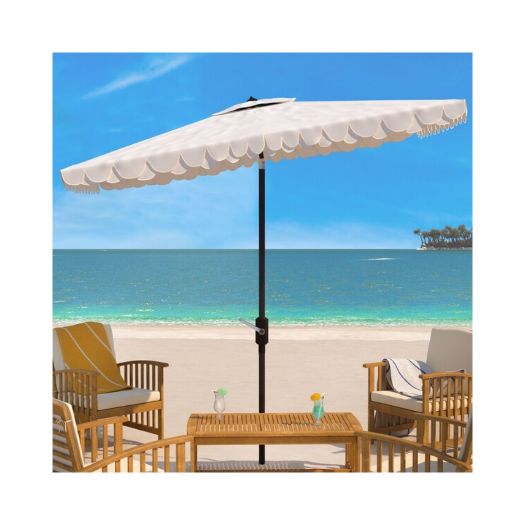 Elegant Valance Outdoor Umbrella - 6.5 FT X 10 FT