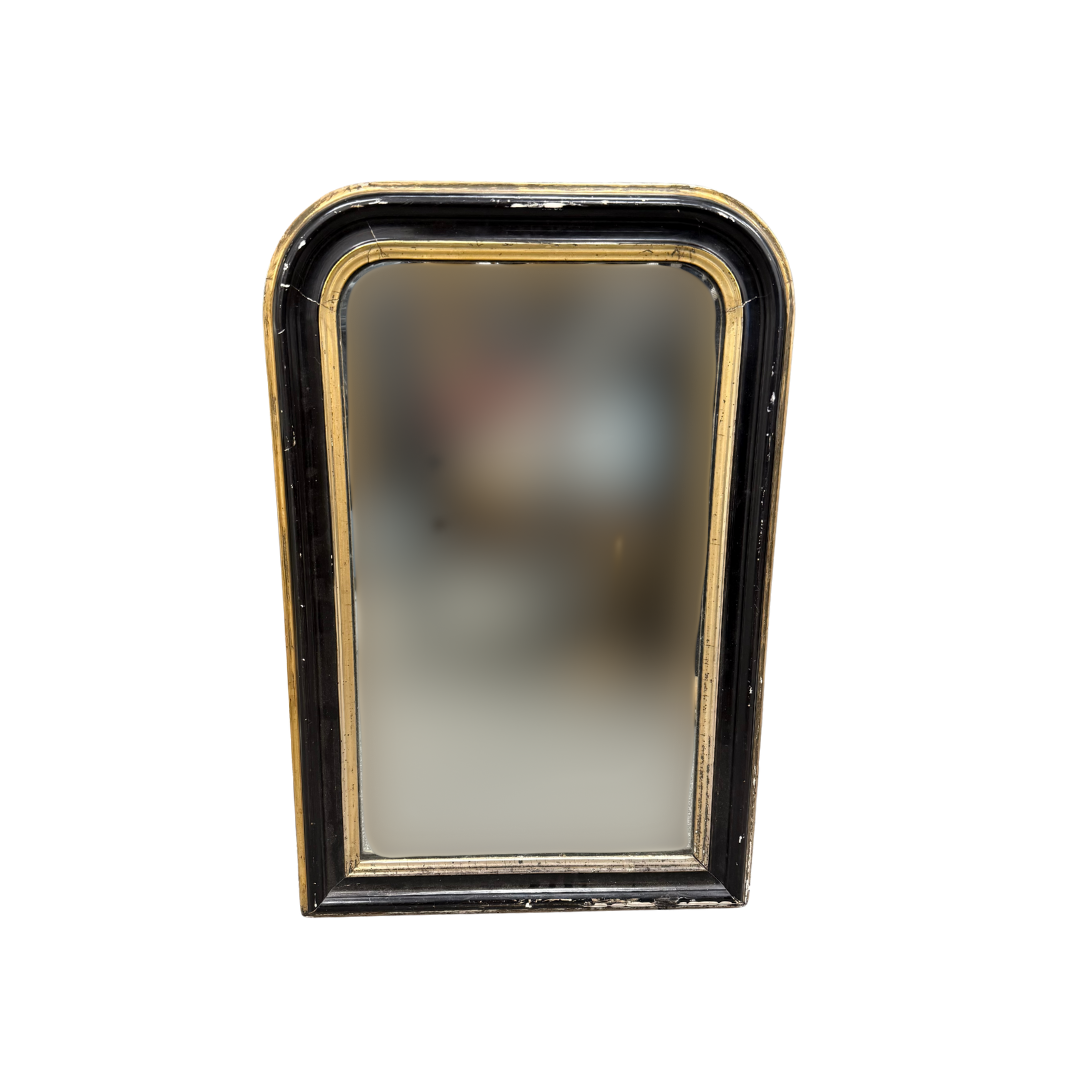 Found Black & Gold Rounded Frame Mirror