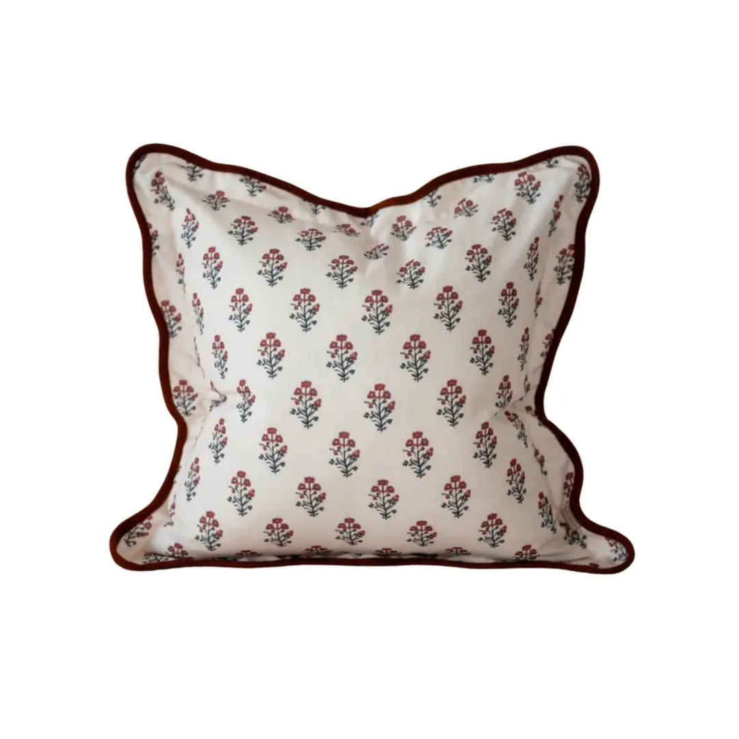 Chloe Red Floral Pillow