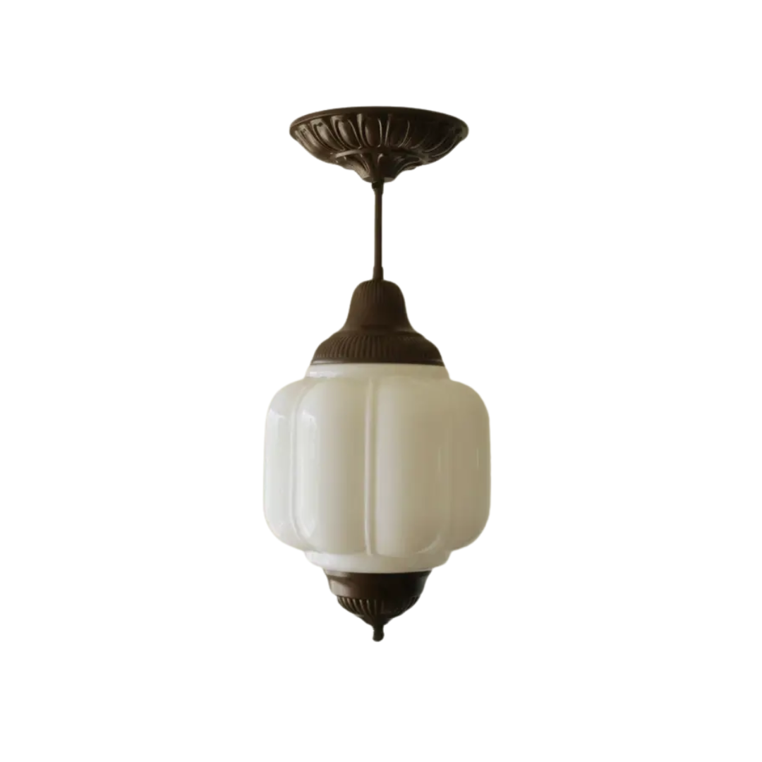 Schoolhouse Milk Glass Ceiling Light