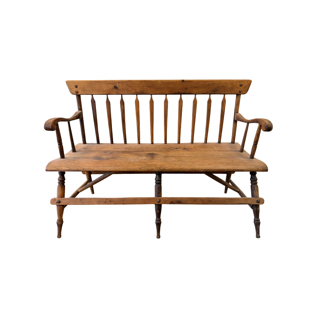 Found Wooden Spindle Bench