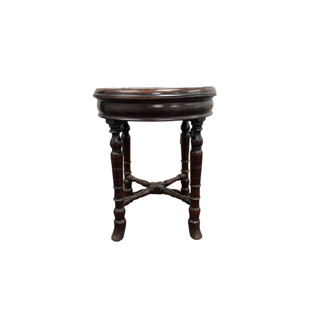 Found Wood Marble Top Stools