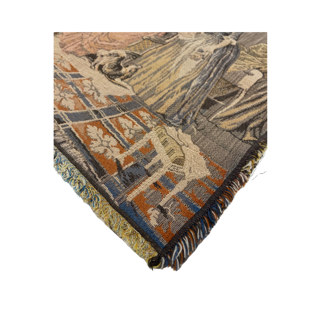 Found Antique &quot;The Music Room&quot; Woven Tapestry 1778