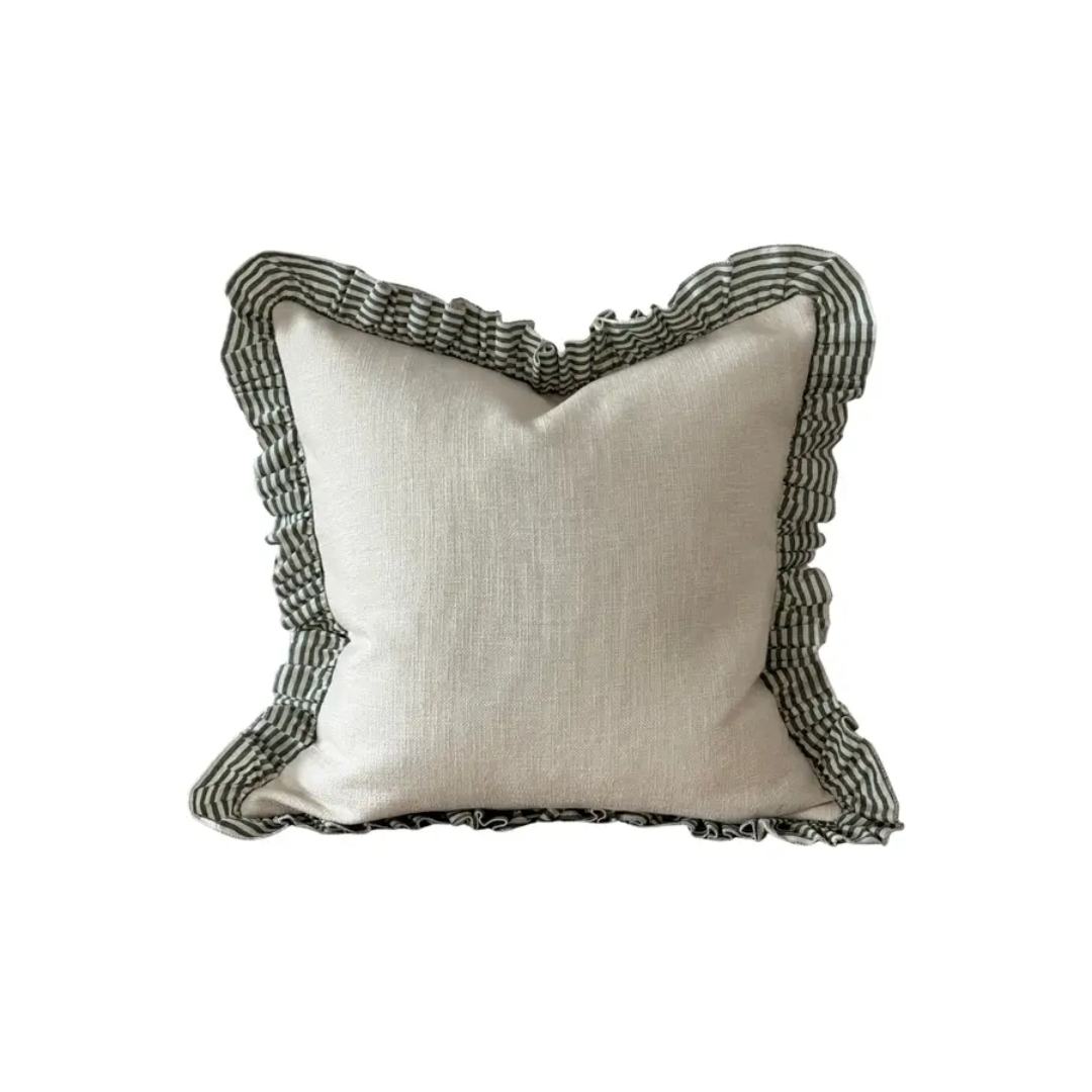 Bella Stripe Ruffle Pillow