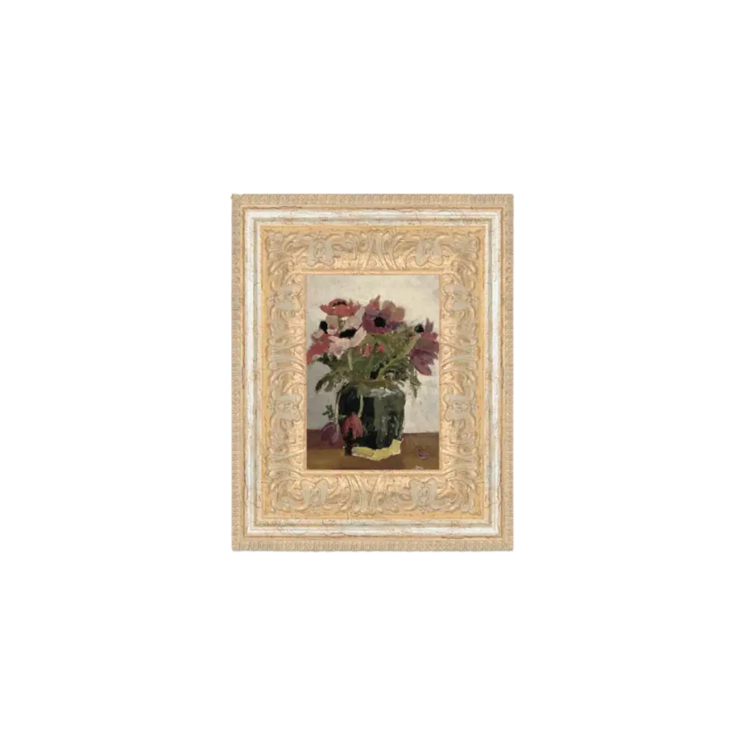 Mauve Floral Framed Antique Art
