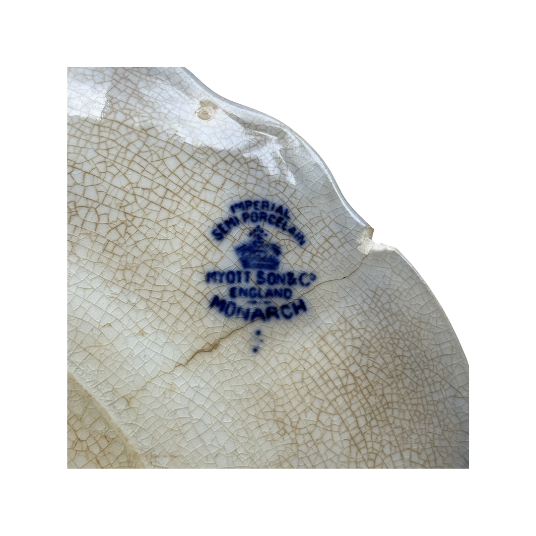 Found Antique Flow Blue Plate by Myott &amp; Son
