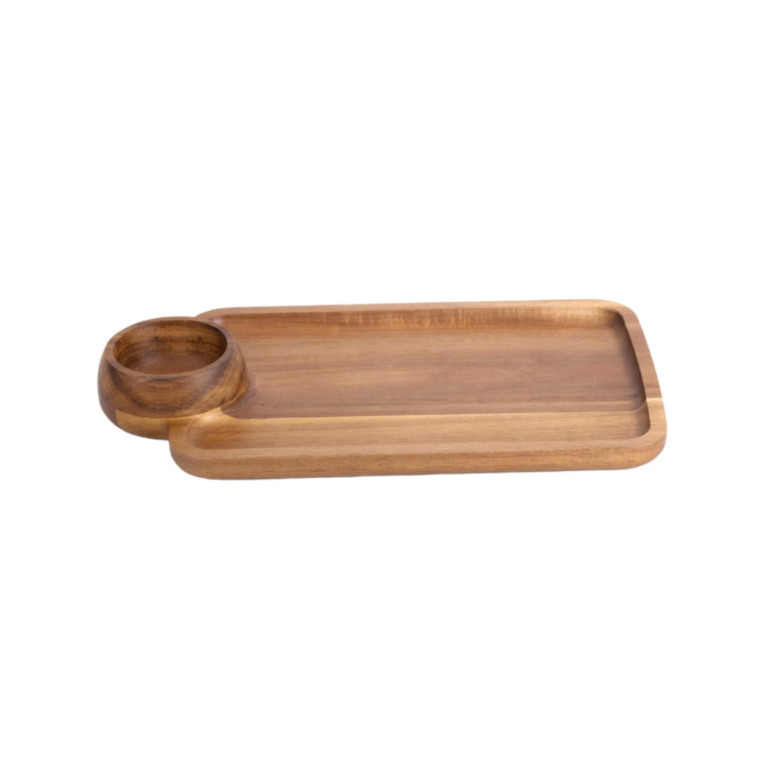 Acacia Wood One Dip Serve Board