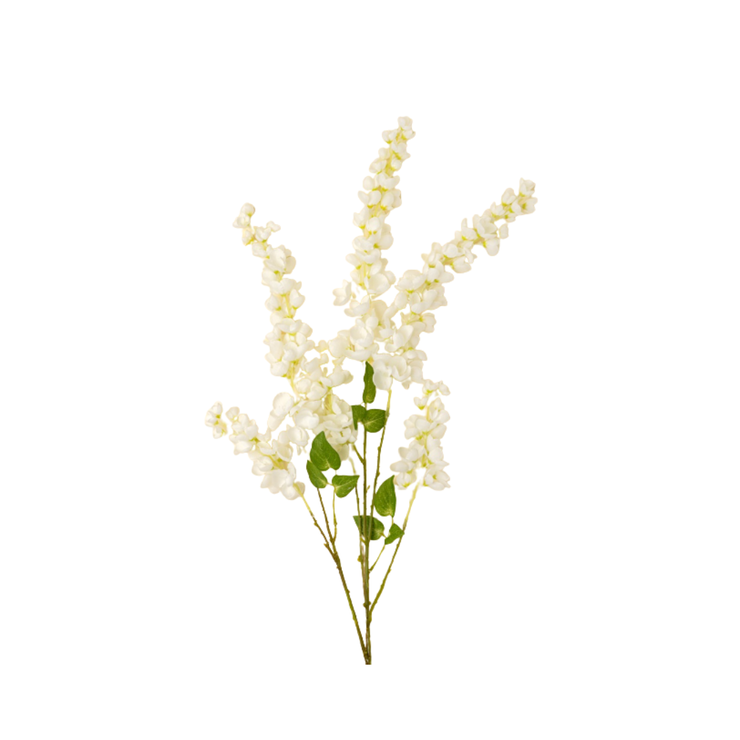 White Wisteria Faux Stem