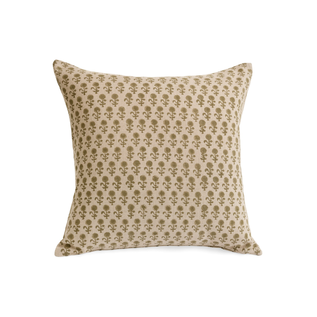 Floral Hand Block Printed Pillow