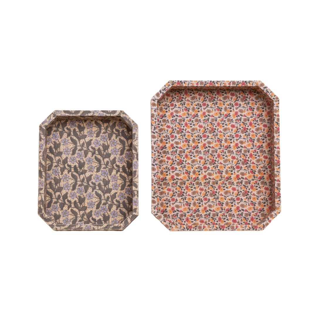 Floral Fabric Serving Tray