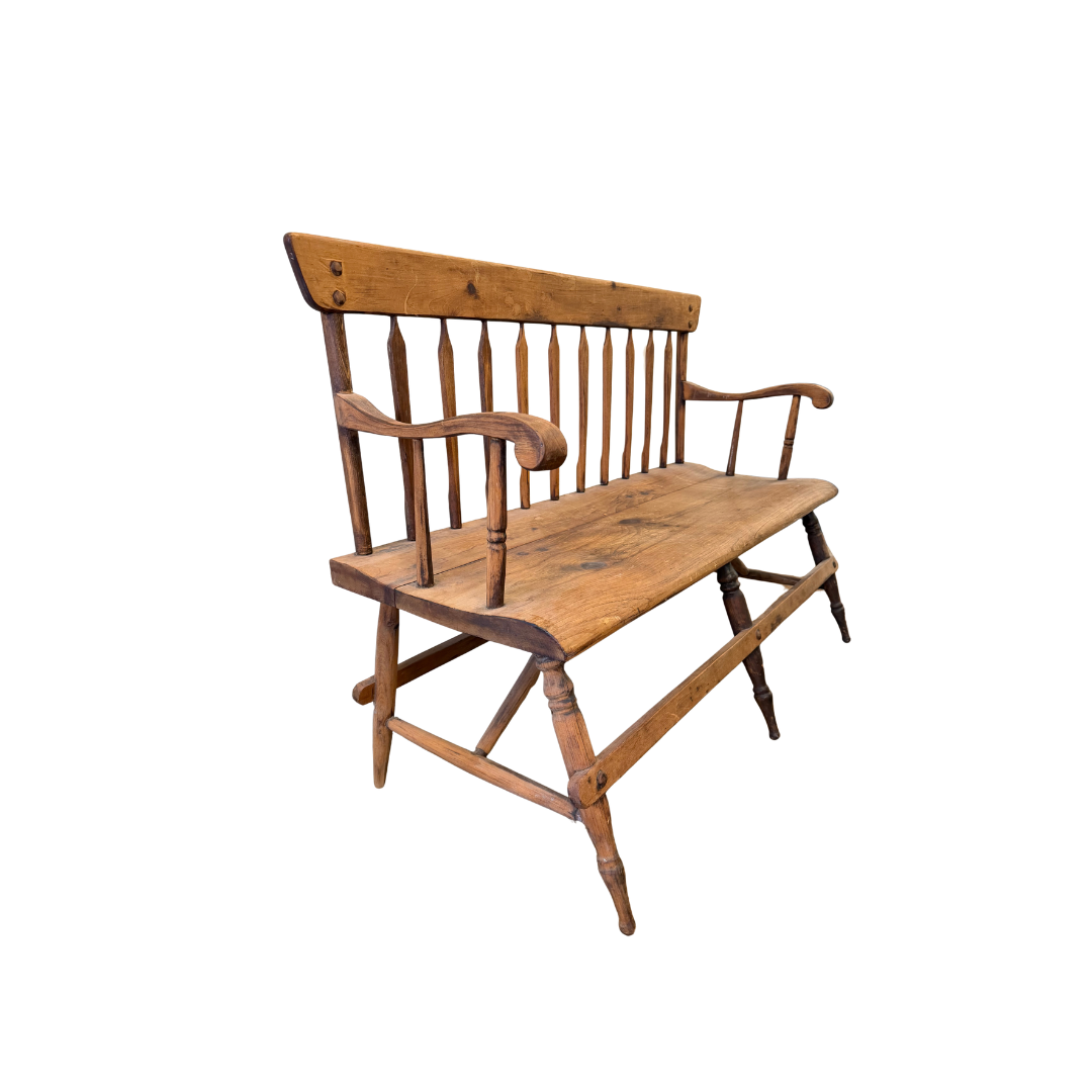 Found Wooden Spindle Bench