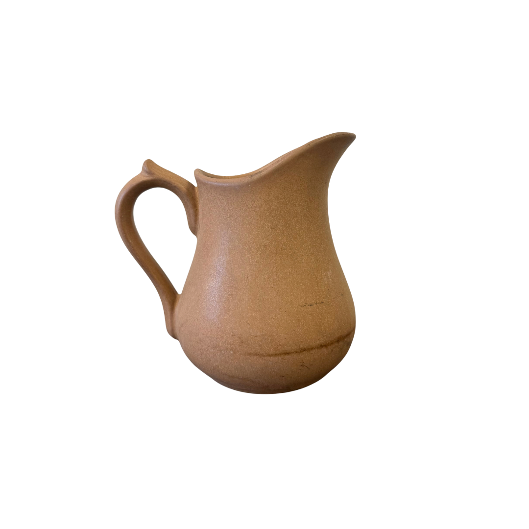 Found Brown Ceramic Pitcher