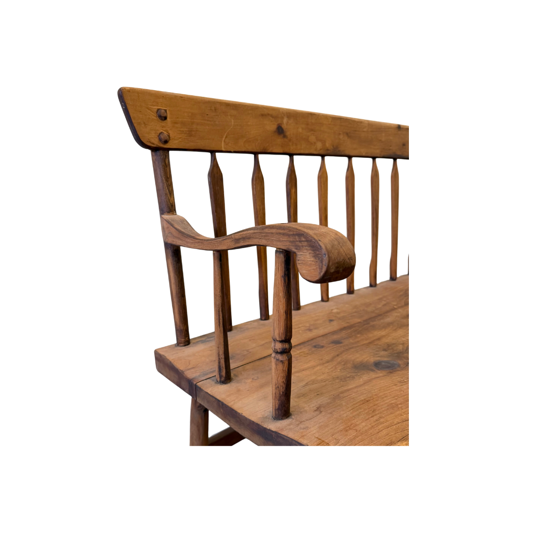 Found Wooden Spindle Bench