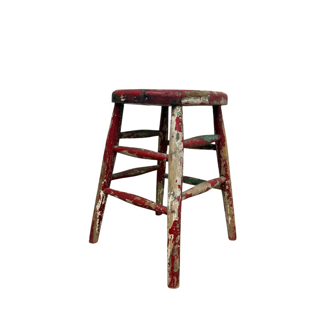 Found Wood Work Stool