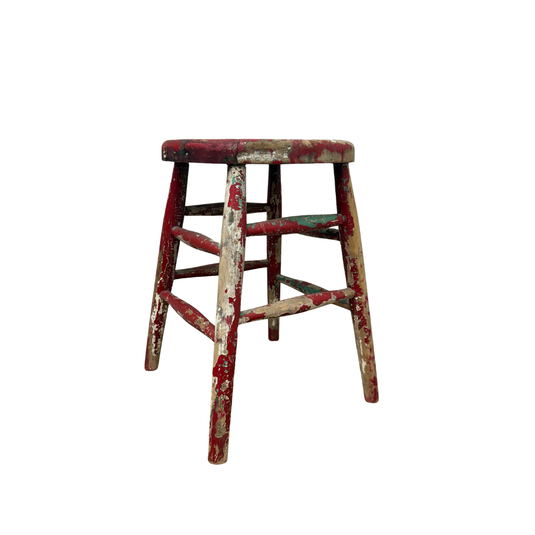 Found Wood Work Stool