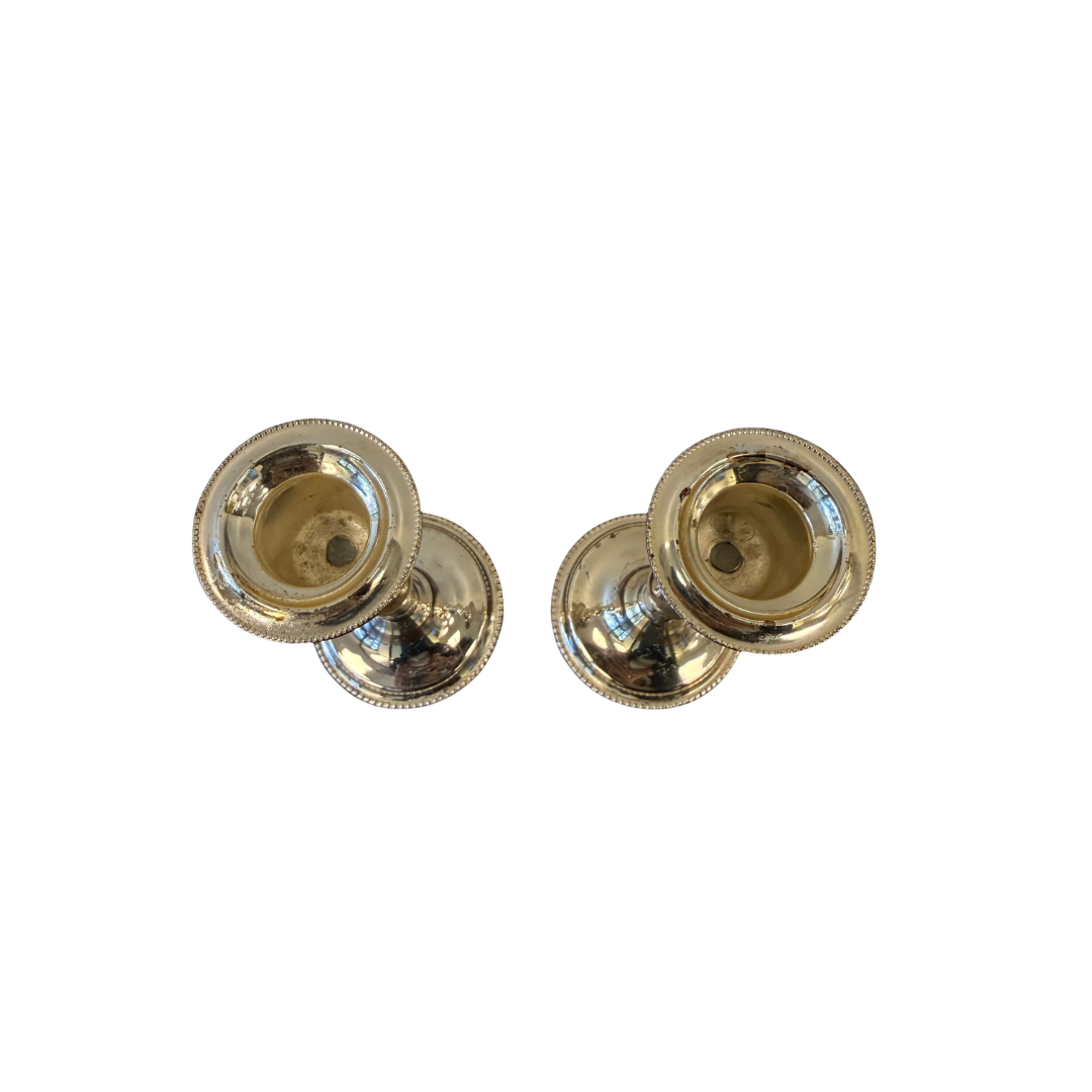 Found Silver Taper Holder Set of 2
