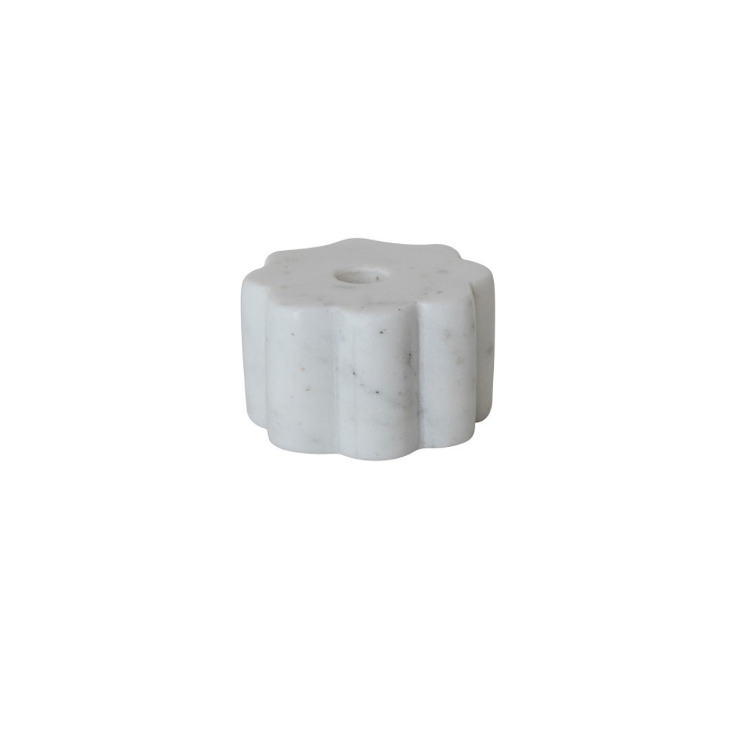Marble Scalloped Mini Taper Holder