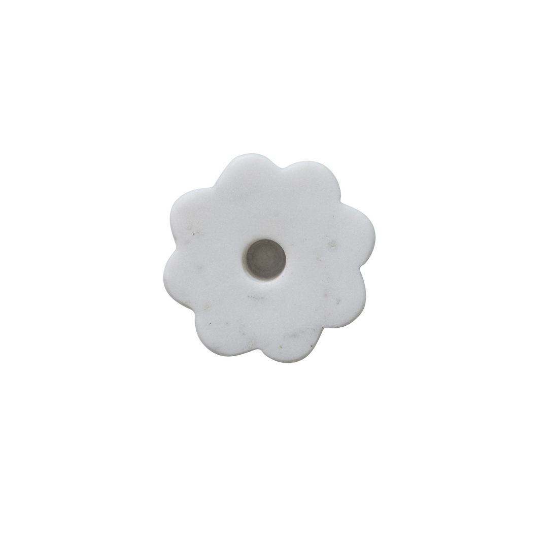 Marble Scalloped Mini Taper Holder
