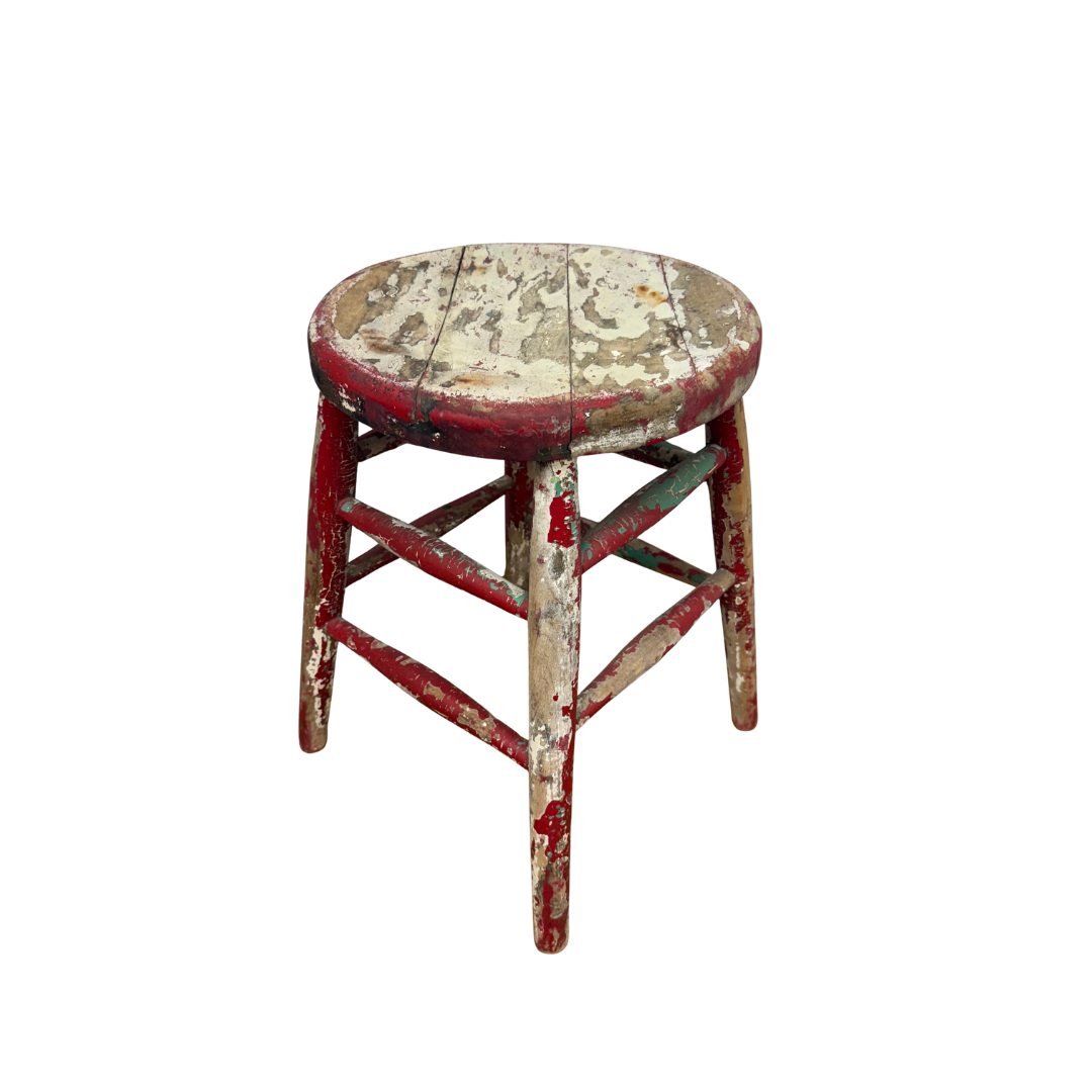Found Wood Work Stool