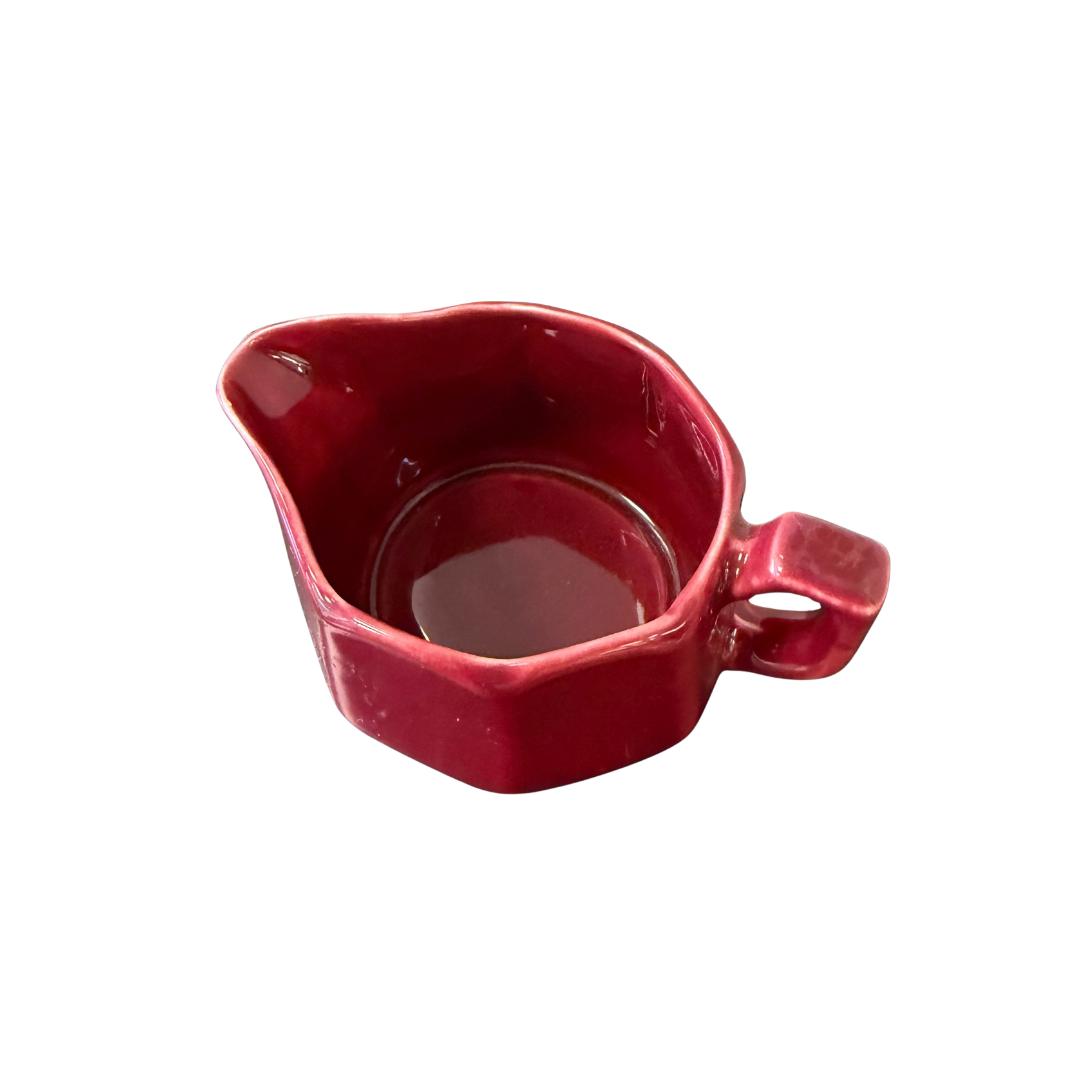 Found Red Ceramic Gravy Boat