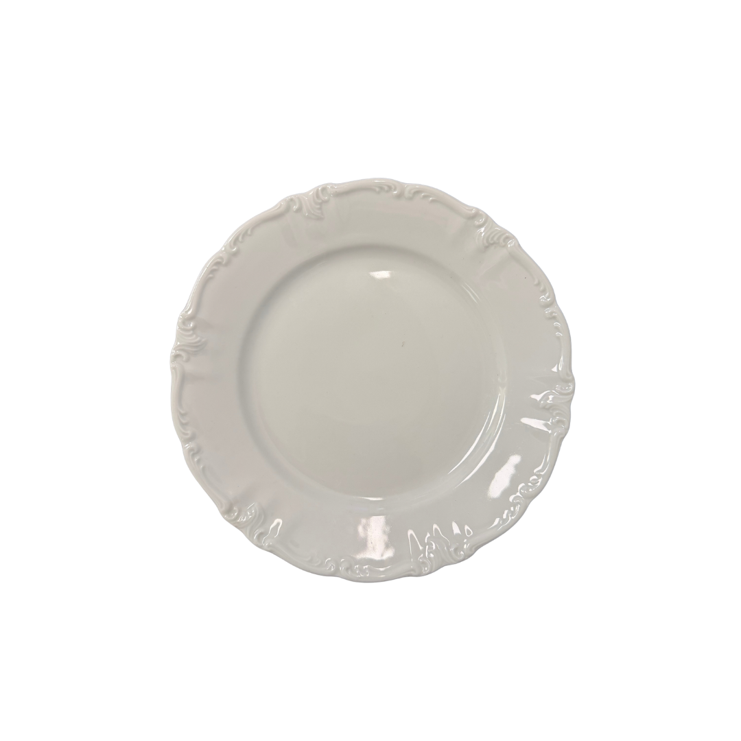 Found White Decorative Scalloped Plate