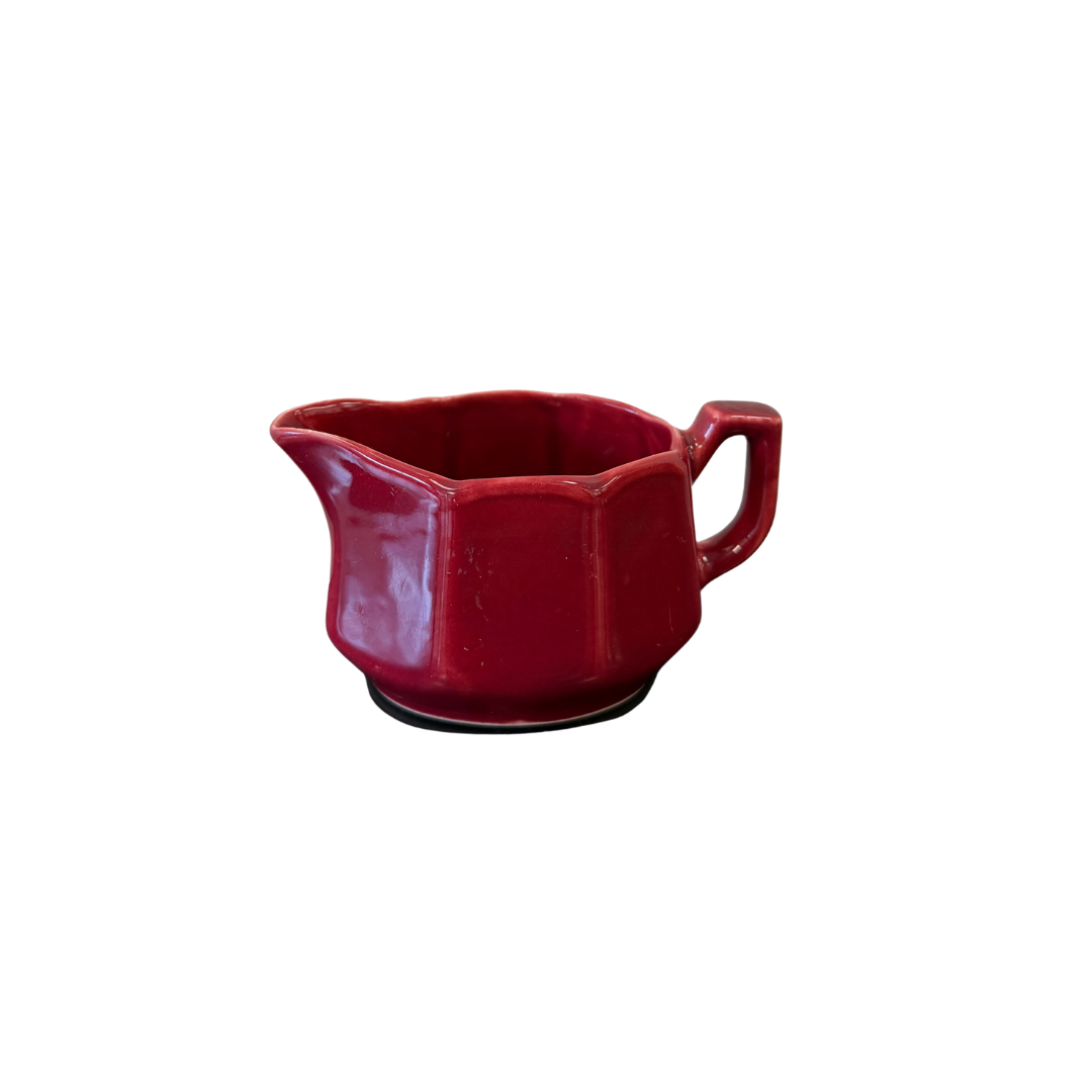 Found Red Ceramic Gravy Boat