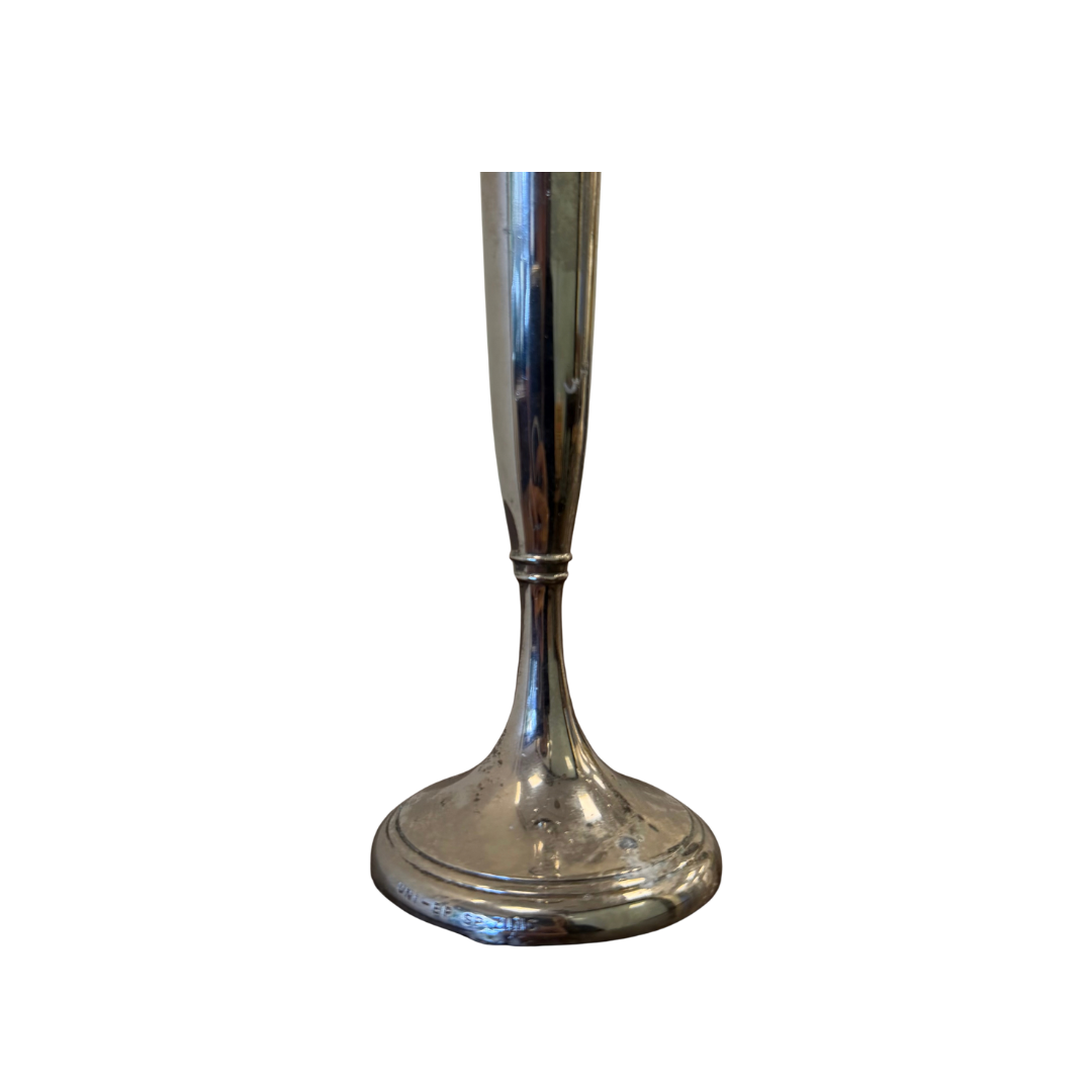 Found Tall Silver Bud Vase