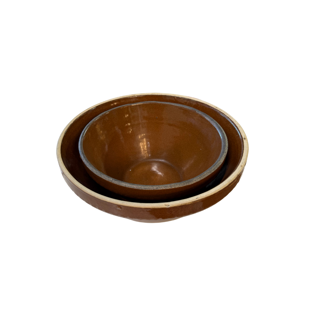 Found Dark Rust Serving Bowls