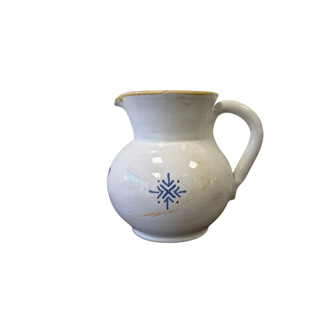 Found Painted Ceramic Pitcher