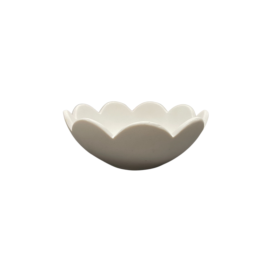 White Scalloped Dish