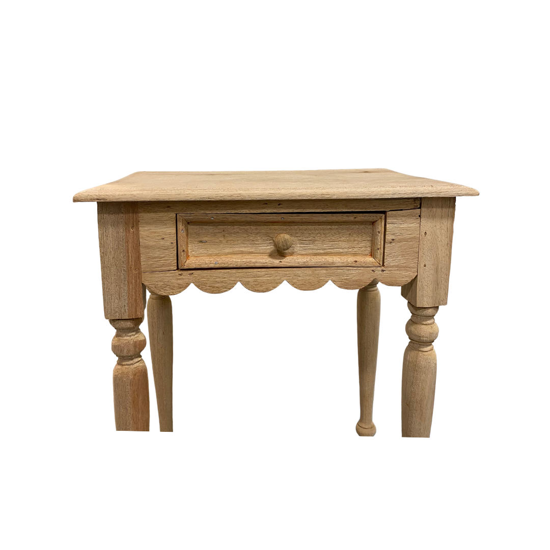 Found Scalloped Edge Side Table