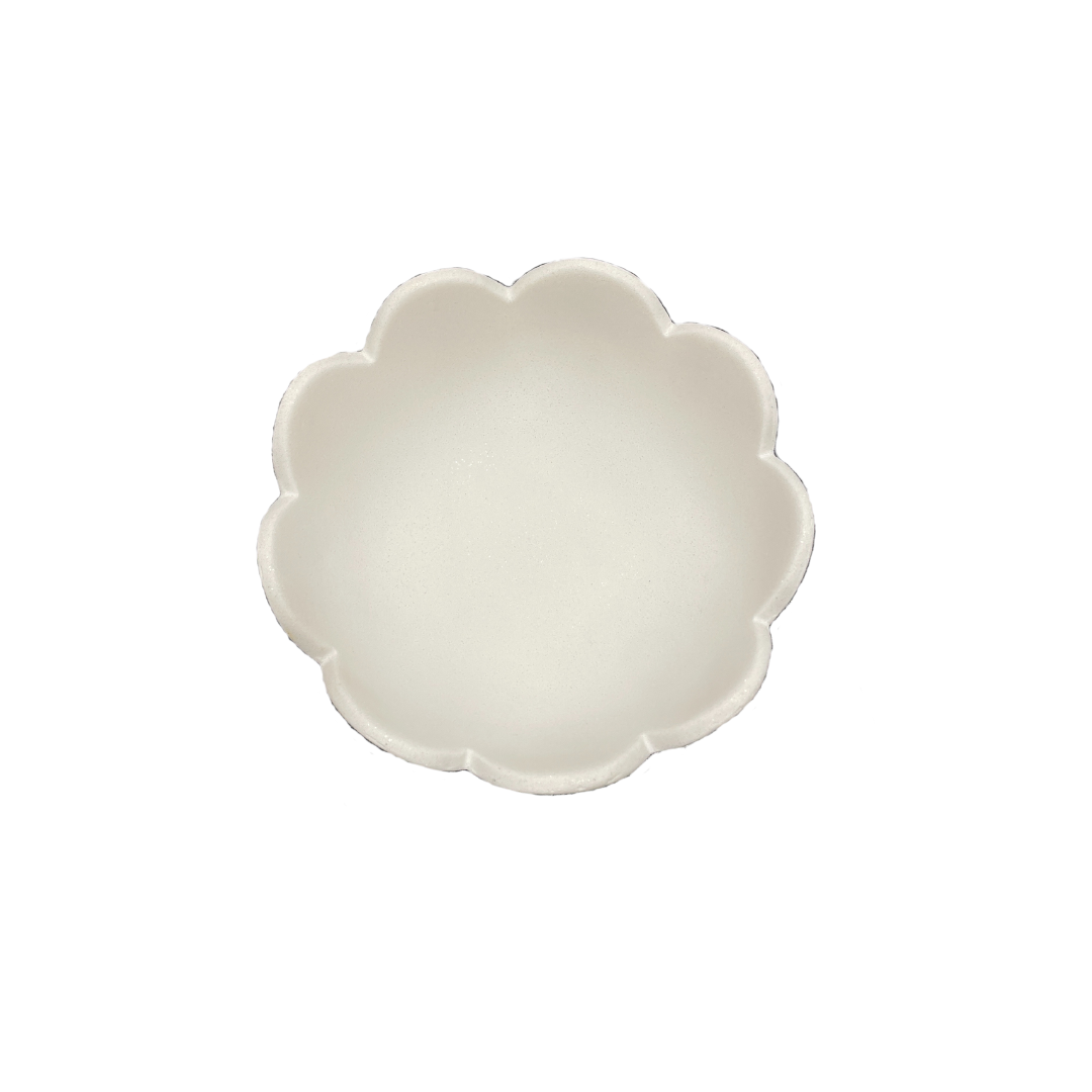 White Scalloped Dish