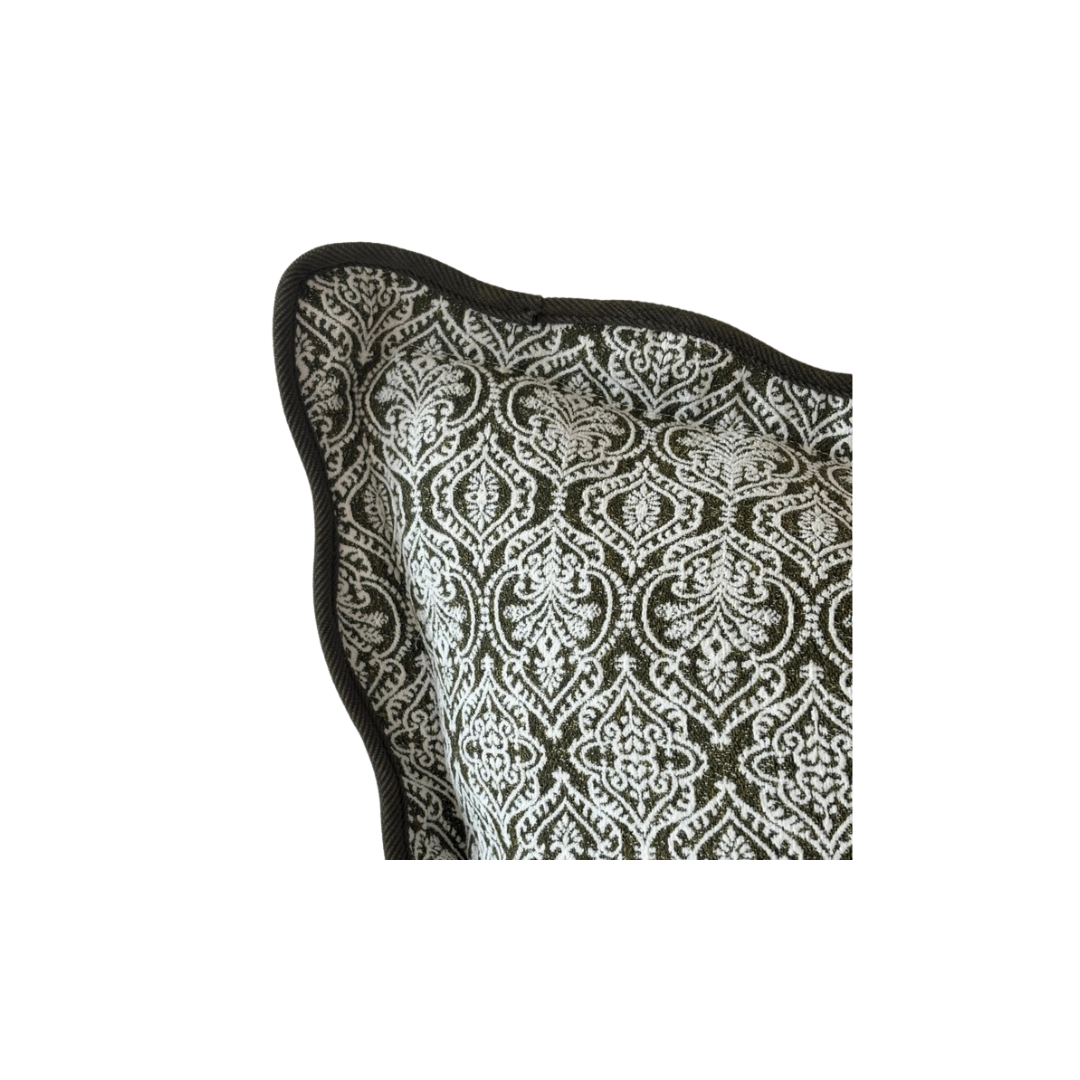 Chloe Olive Printed Scalloped Pillow