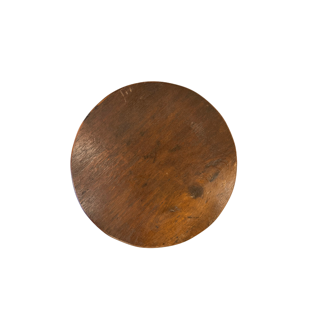 Found Turned-Leg Round Side Table