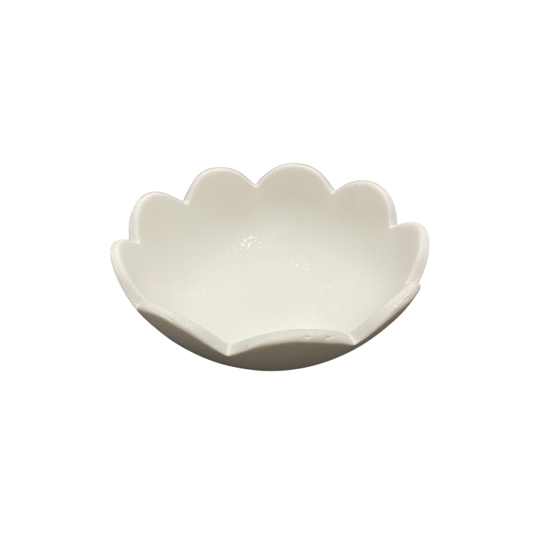 White Scalloped Dish