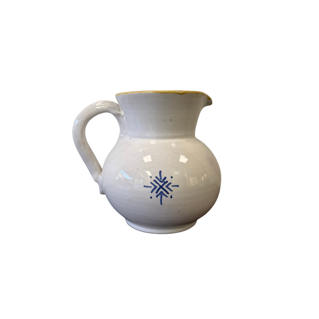 Found Painted Ceramic Pitcher