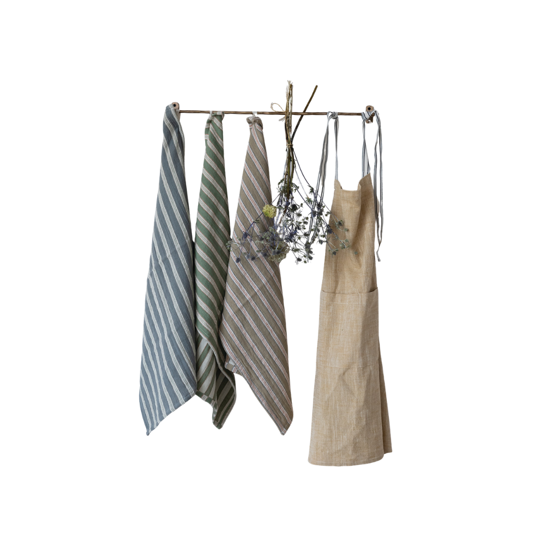 Woven Cotton Double Cloth Striped Tea Towel